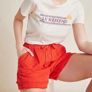 Anthropologie Saturday Sunday Marie Frayed Cover up Short